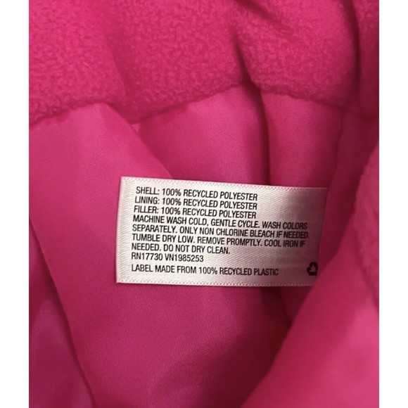 All In Motion Girls Snow Bib snowsuit ski Pants Pink Water Resistant L 10/12 - Picture 3 of 7